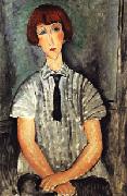Amedeo Modigliani Yound Woman in a Striped Blouse Spain oil painting reproduction